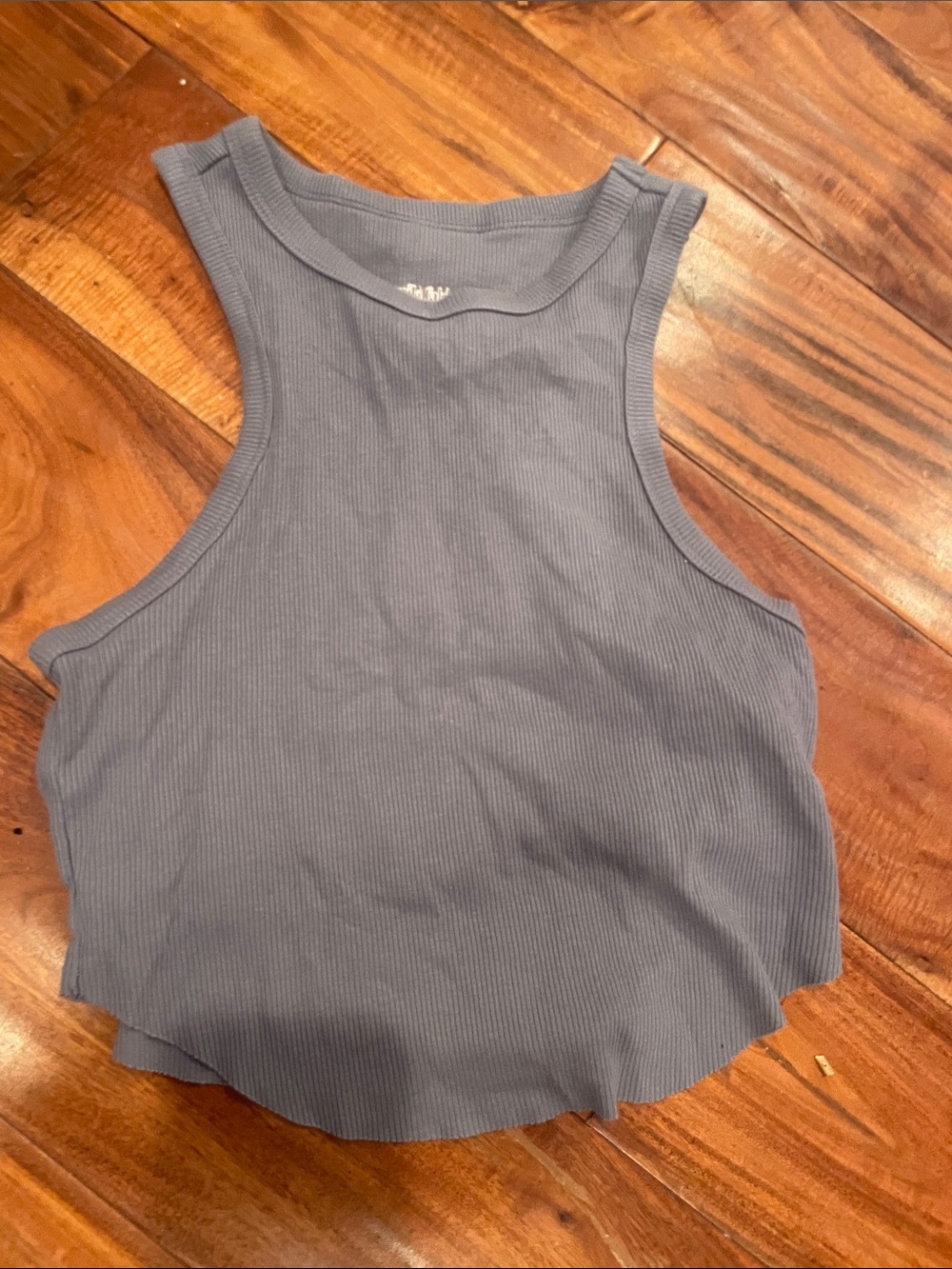 wild fable Ribbed Racerback Crop Tank - Slate Blue